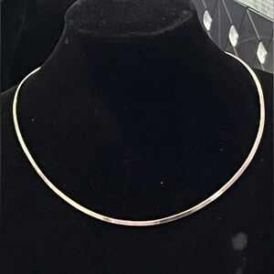 18k Gold Technibond Diamond cut omega polished flexible necklace vintage HSN